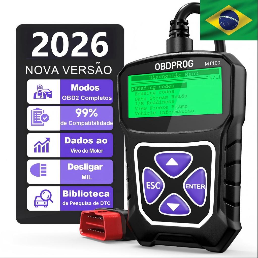 Scanner Automotivo  Profissional Leitor De Código OBDPROG MT100 Ferramenta Diagnóstico do Carro  Verificação Do motor em Oferta na Shopee