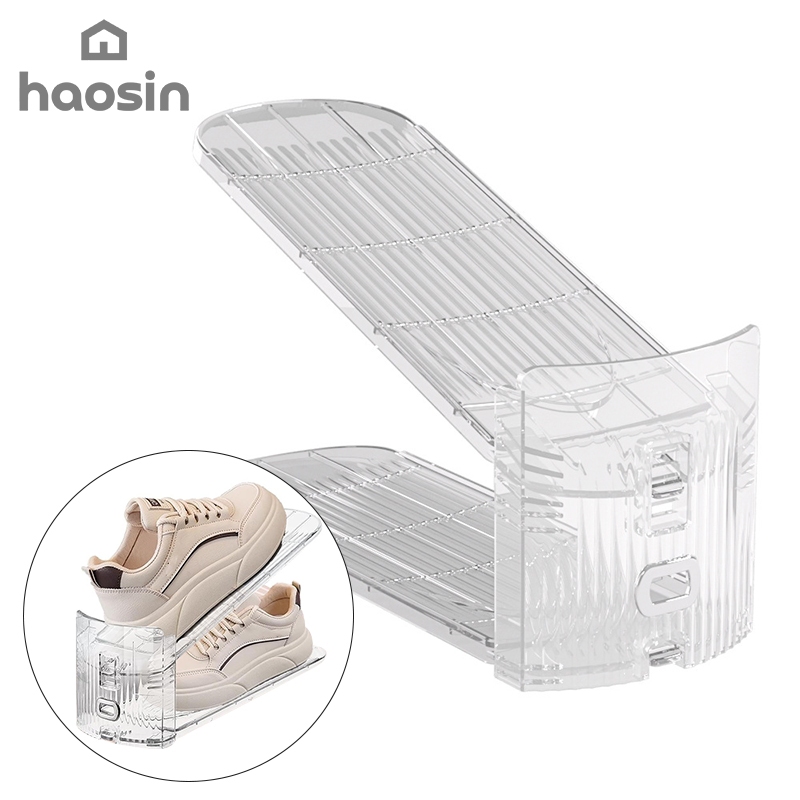 haosin Sapateiro Transparente Ajustável / Organizador de Altura Regulável para Sapatos