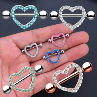 Kit 2 Piercing Mamilos Feminino Aço Inoxidável 316L Coração com Zircôni 16mm/18mm em Oferta na Shopee