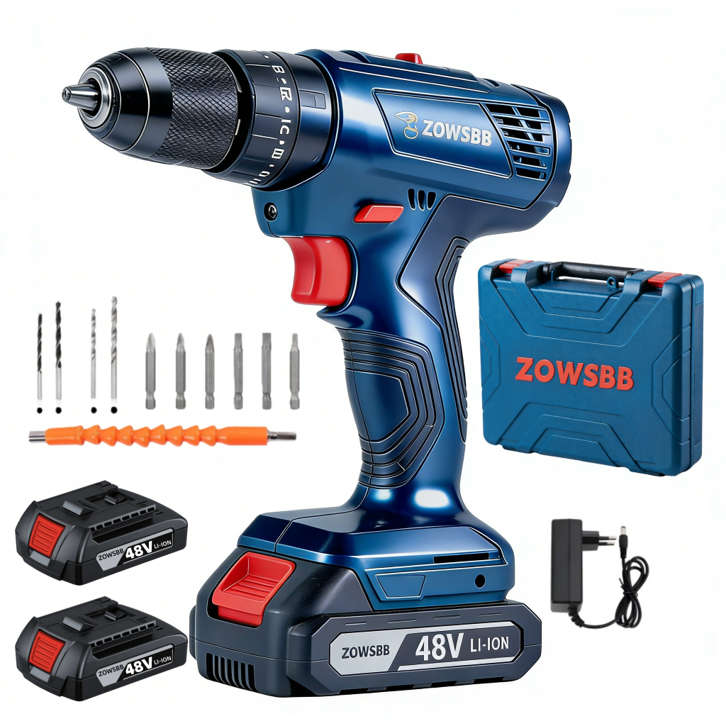 Furadeira Parafusadeira de Impacto 48v Profissional Rpm Parafusadeira 2 Baterias Genérica Bosch - Miniatura 3