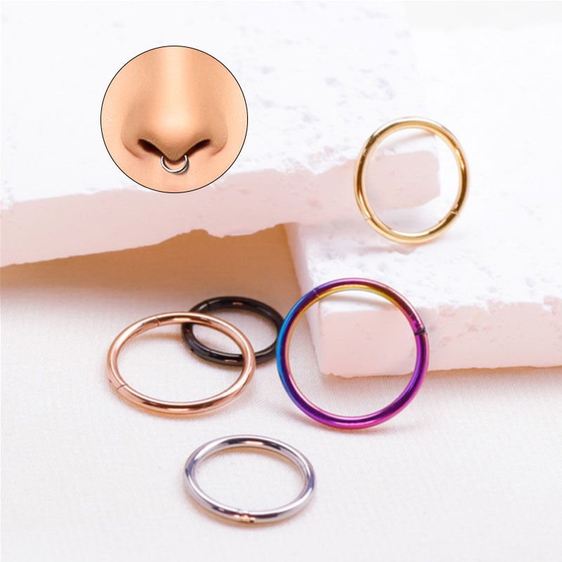 Piercing Argola Segmento Aço Inoxidável Clicker Anel Hoop Nariz Helix Tragus 6-10mm Brinco