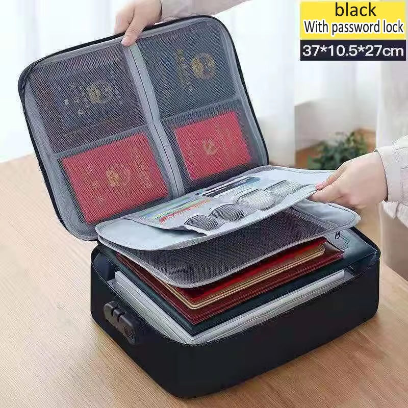 Bolsa Universal Preta Para Viagem Armazenamento De Documentos Porta-cartões Suporte Ferramentas