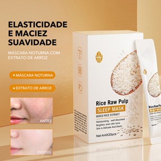 1/510/20pcs BIOAOUA Máscara Facial De Polpa Bruta De Arroz Para O Sono Hidratar Clareamento Brilhante 4ml/pcs em Oferta na Shopee