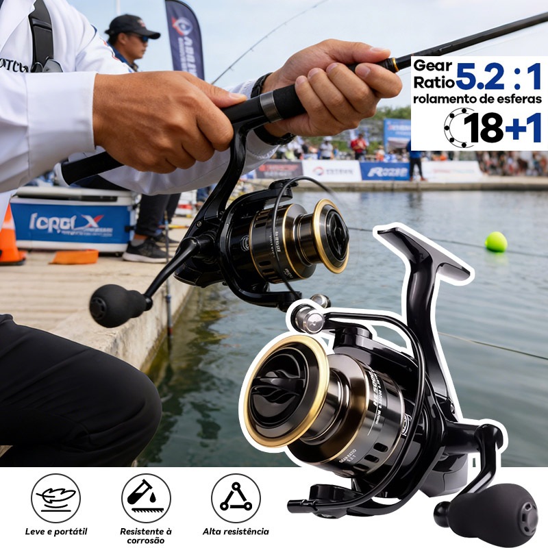 Molinete De Pesca Profissional Máxima 90kg 18+1BB 5 ; 2 1 Mão Esquerda E Direita Pesca De Metal em Oferta na Shopee