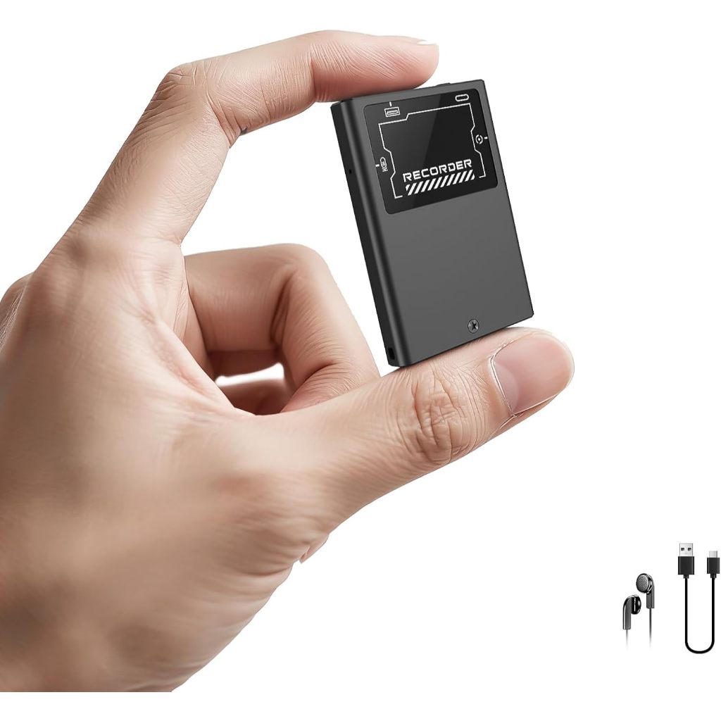 Gravador inteligente 64GB|IA cancela ruído|70h|Leve|Ímã forte|Corpo metálico