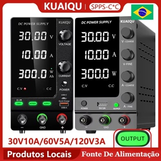 Fonte de alimentação regulada ajustável 30V 10A da fonte de alimentação do banco dos dígitos do Brasil OCP 110V/220V em Oferta na Shopee