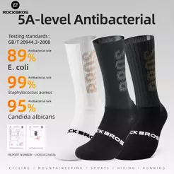 ROCKBROS Meias De Bicicleta 5A Nível Choque Antibacteriano De Comprimento Médio Esportivas De Ciclismo Absorção Compress