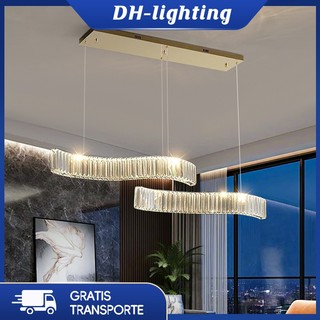 (Com LED) Lustre De Cristal Luxo Moderno E Minimalista Sala Estar Jantar LED Iluminação Decorativa Interior