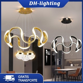 (Com Led) Lustre De Teto Luxuoso Estilo Nórdico Para Sala De Estar , Luz De 3 Cores , LED Jantar