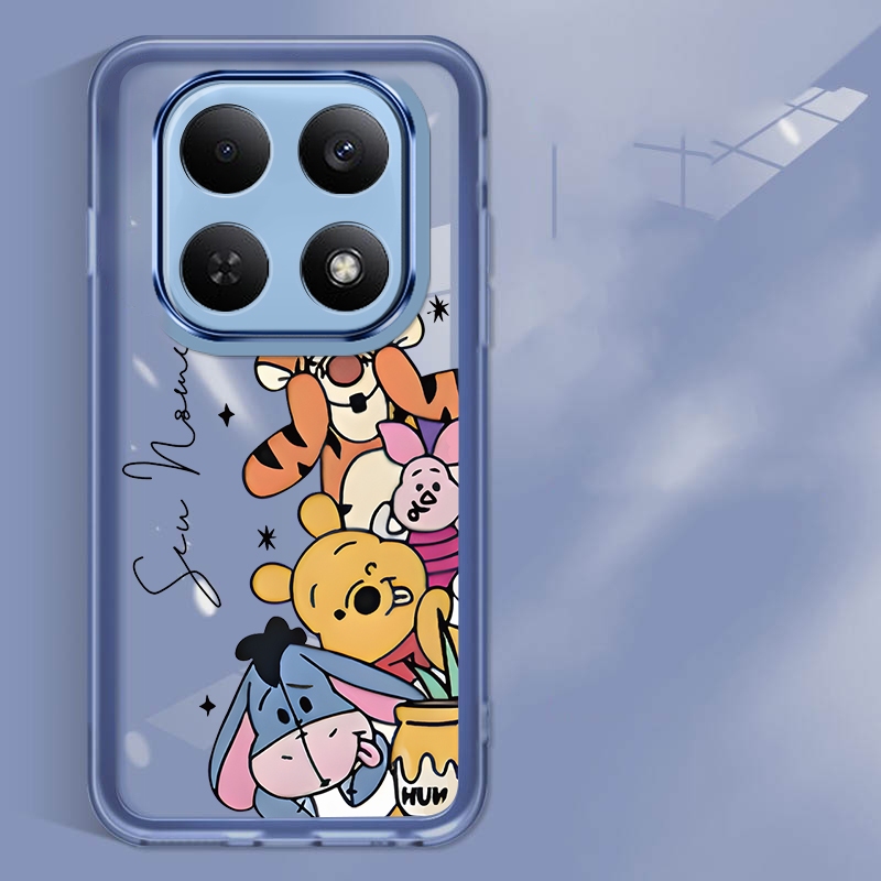 Redmi Note 15 Pro 5G + 5G Note15 4G Urso Winnie Nome Personalizado Caso Anti Queda Capa Borda Quadrada Macio