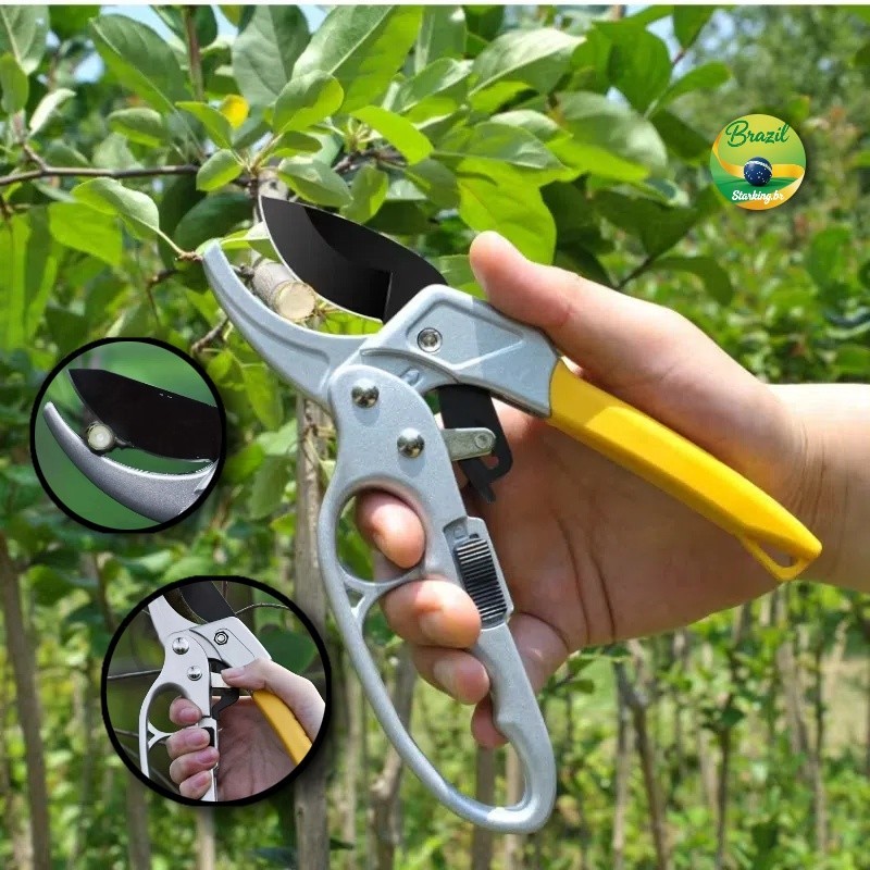 Tesoura de Poda para Galhos: Aço Carbono com Multiplicador de Força em Oferta na Shopee