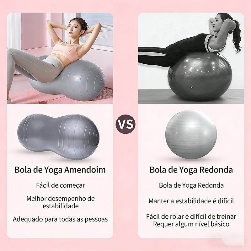 NINJA-Max Bola de Yoga Feijão Amendoim pilates ginastica exercicio com bomba peanut fisioterapia