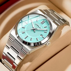 Novo Relógio Masculino CRRJU Original Elegante Mãos Luminosas De Aço Inoxidável Com Exibição De Data Negócios Casual Min