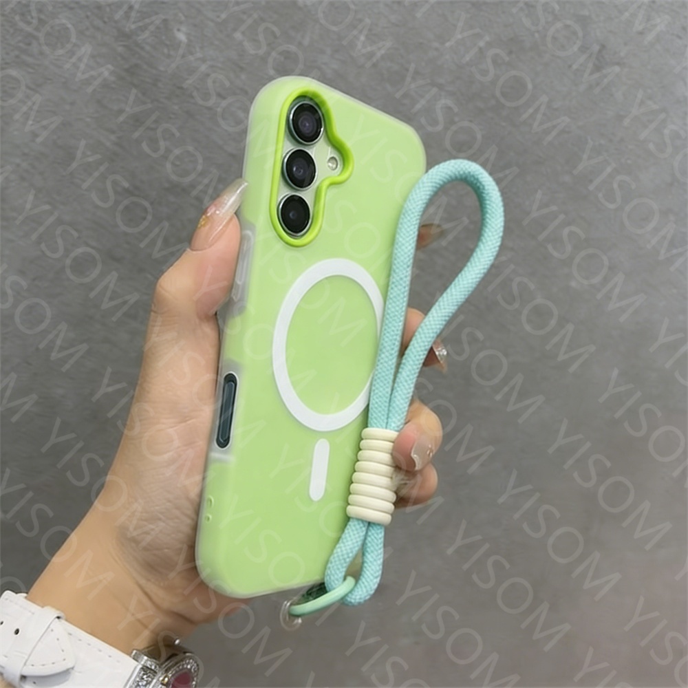 Capa De Telefone Magnética Com Cordão Doce Para Samsung Galaxy A17 A16 A15 A25 A26 A35 A36 A37 A54 A55 A56 A57 5G Fosco 
