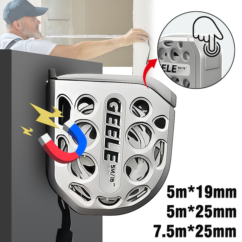 Ferramenta de medição de fita métrica de aço inoxidável de 5m/7.5m para ferramenta de medição durável de alta precisão d