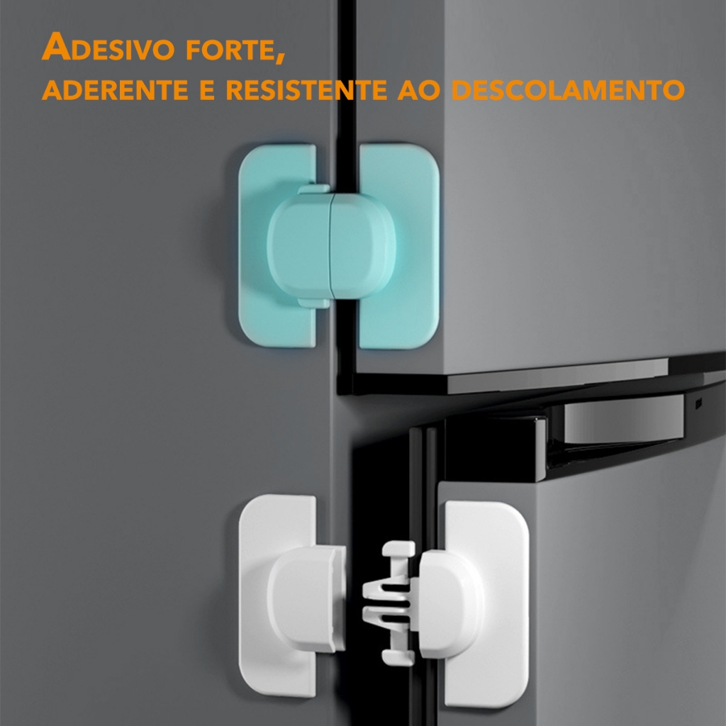 1/2 Peças Trava de Segurança Infantil para Geladeira e Armários, Fechadura Ajustável para Móveis em Oferta na Shopee