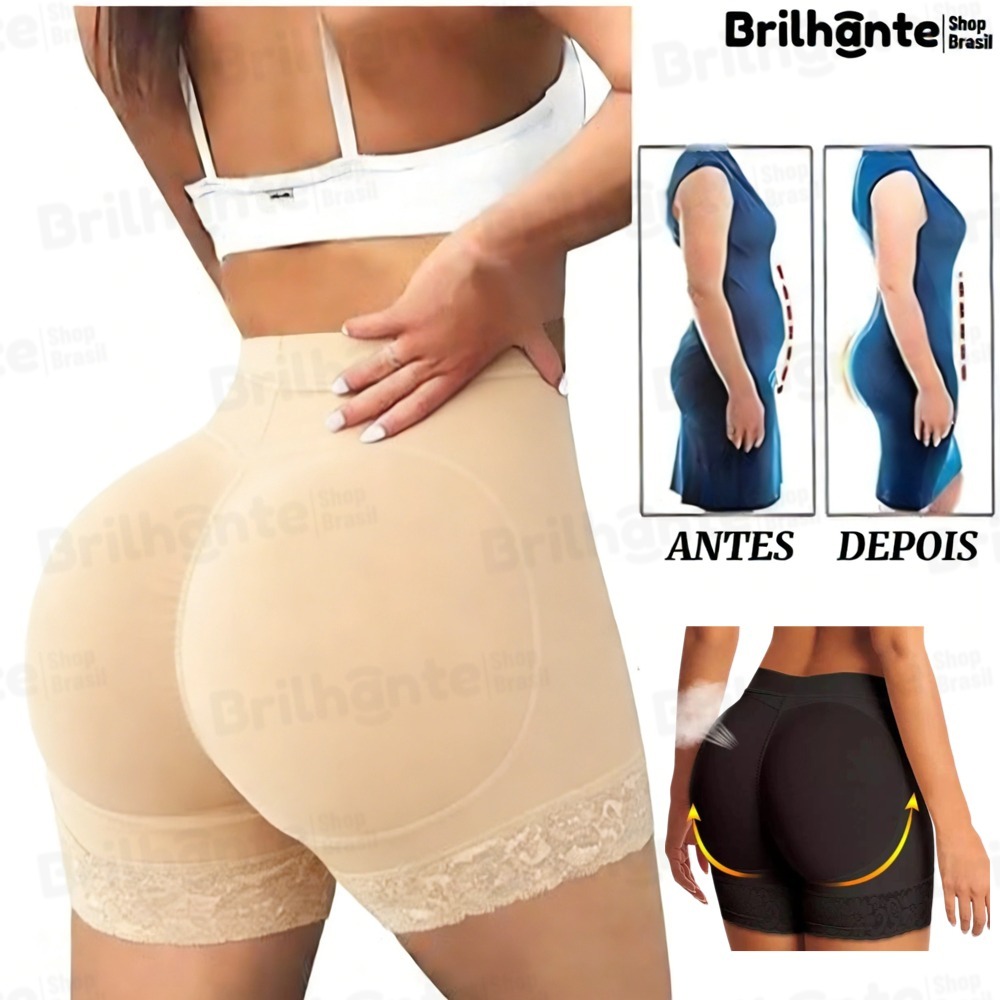 Calcinha Acolchoada Feminina Intensificador De Quadril Preto/Bege M-XL Modelador Sexy Com Acolchoamento Confortável Rou em Oferta na Shopee