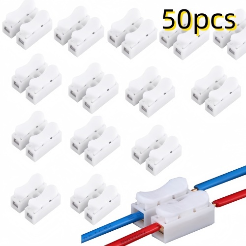 kit 50 Conector de Pressão 2 via para fios duplo ou tripla Emenda Sem Solda Sem Parafusos em Oferta na Shopee