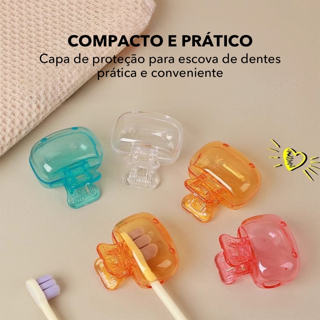 1/2/4/8 Peças Capa Protetora para Escova de Dentes com Clipe, Estojo Portátil à Prova de Poeira para Viagem