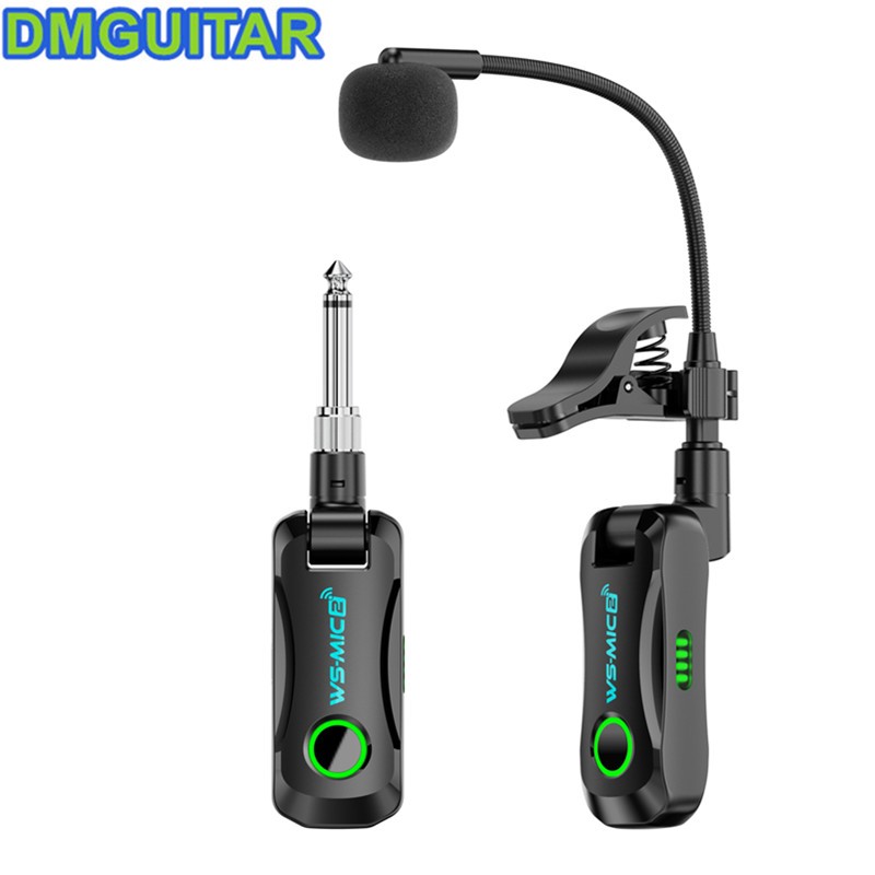Microfone De Instrumento Clip-On Sem Fio Para Saxofone Trompete Trombone 2.4G Transmissor De Áudio Com Som Cristalino