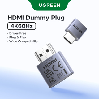 UGREEN HDMI Dummy Plug 4K60Hz Resolução Personalizada & Play Sem Driver Com LED Suporta Windows , macOS E Linux em Oferta na Shopee