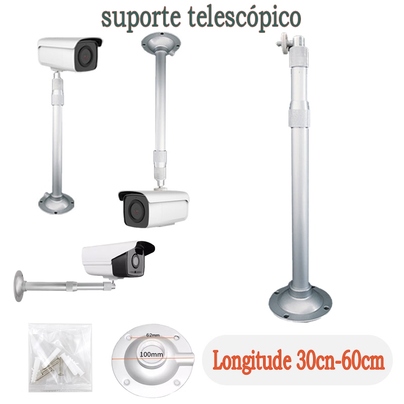 Suporte de Teto para Projetor Extensível (30 cm - 60 cm) – Universal para Teto, Parede e Chão | Rotação de 360°