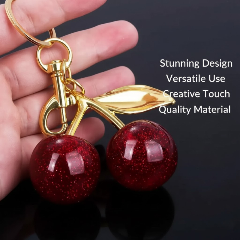 Cereja Cristal Moda Chaveiro Criativo Requintado Carro Bolsa Pingente Feminina Saco De Jóias Pendurado Decoração