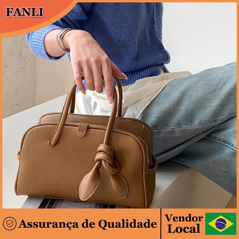 FANLI fosco couro do plutônio Boston saco grande capacidade Commuter bolsa nicho High-End escritório trabalhador bolsa f