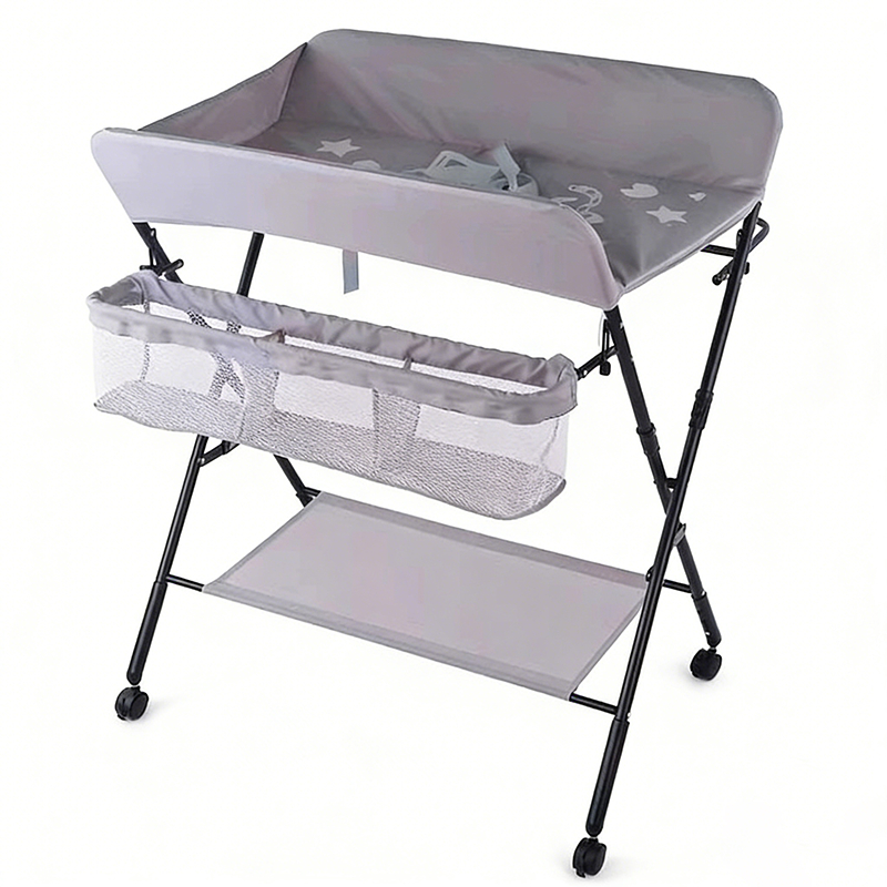 Mesa Portátil Para Troca De Fraldas Dobrável Com Rodas E Prateleira/Bebês