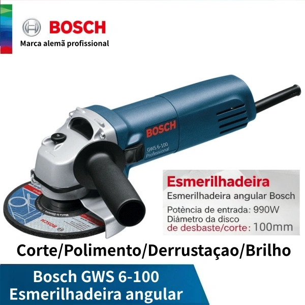 Esmerilhadeira Angular/Areia Bosch GWS 6-100 , Lixadeira Elétrica/Serra , 127V/220V