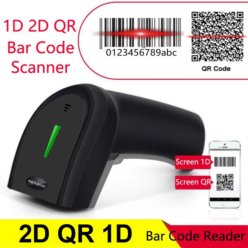 Nexanic Portátil USB 2.4Ghz Tela De Scanner De Código De Barras Sem Fio Pagamento Móvel 1D QR 2D Leitor