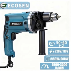 Furadeira Elétrica Auto Reverso de Impacto Parafusadeira Drill 13MM 900w Super potente de Mão