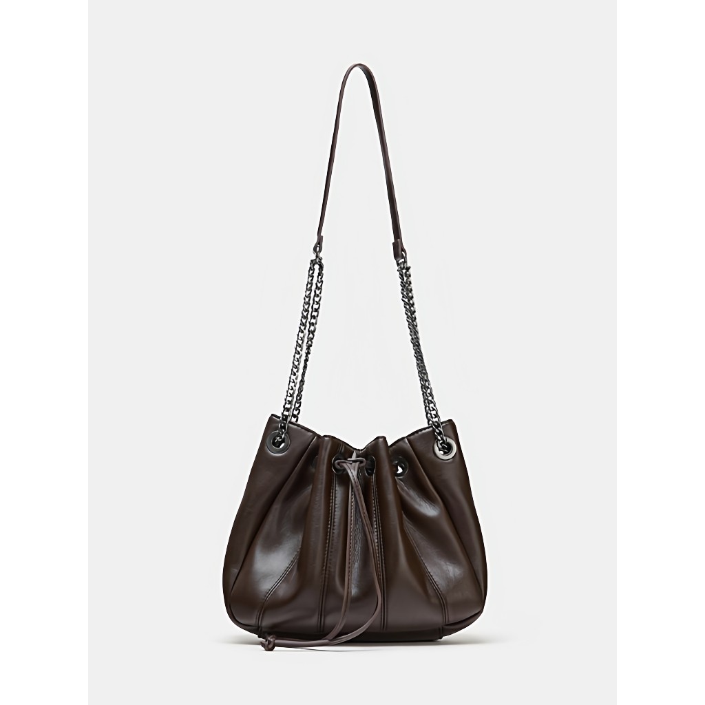 2026 Nova Bolsa Estilingue Feminina Retro Balde Moda Correntes De Ombro