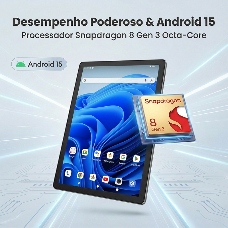 Pad 12 Ultra Tablet Conjunto de Teclado + Mouse 12 GB de RAM + 512 GB 10.1 polegadas, 16 MP + 32 MP Android 15 10000mAh
