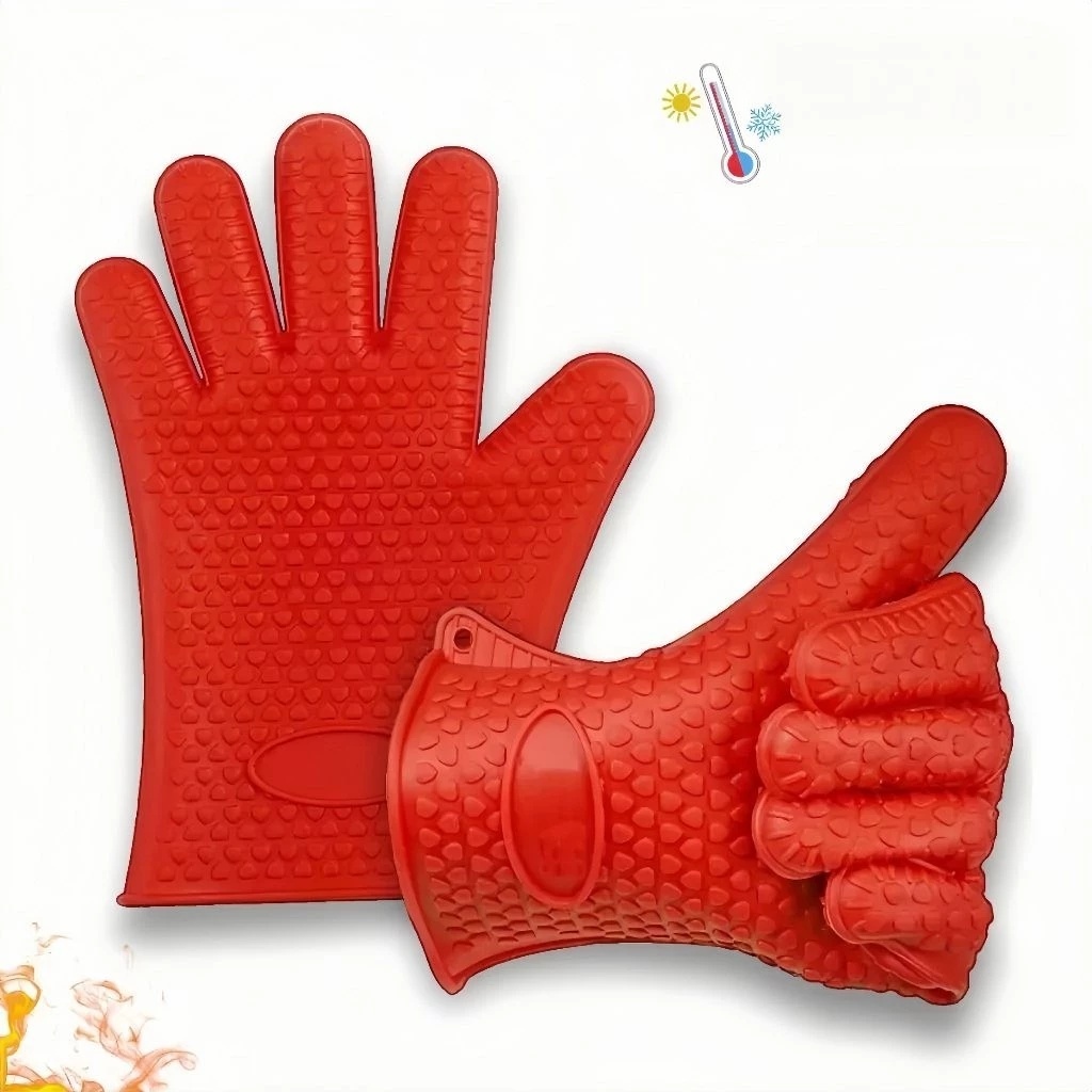 KIT 2 Luvas Térmicas De Forno Cozinha Fogão Silicone 5 Dedos Lavável até 230 Graus em Oferta na Shopee