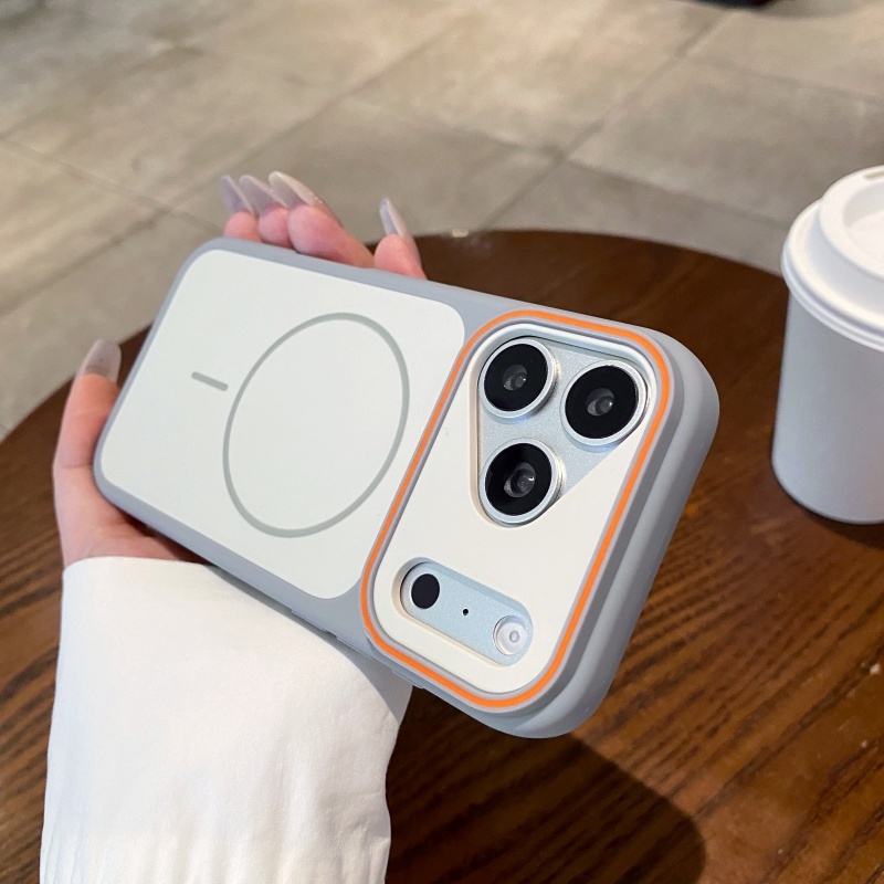 Capa De Telefone Magnética Fosca Phantom Com Janela Grande De Dois Tons Adequada Para iPhone 11 12 13 14 15 16 17 Pro Ma em Oferta na Shopee