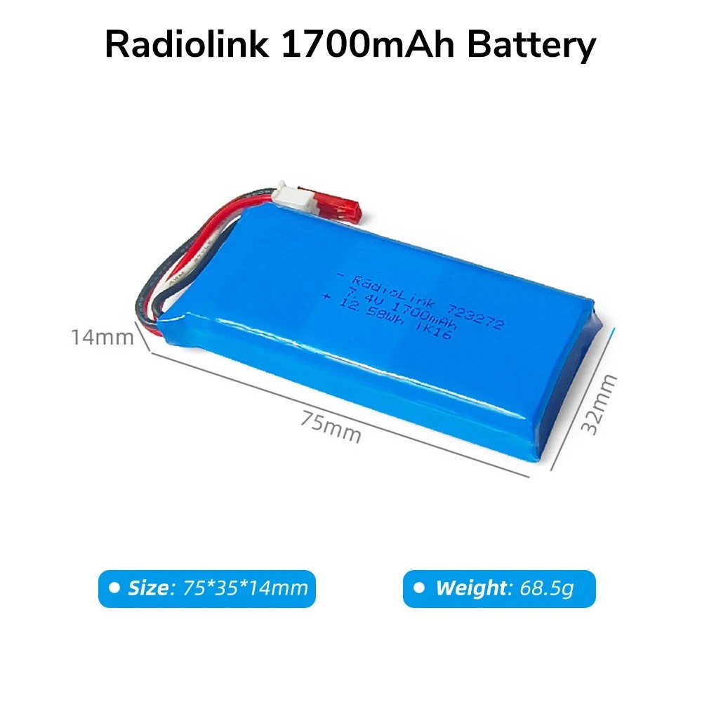 Bateria Radiolink 1700mAH 2S Para RC8Xters E Totallymax 7.4V 2S 600mAh Lipo JST Conector A560 SU27