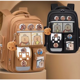 Mochila Escolar De Desenho Animado capybara De Grande Capacidade Para Alunos Do Ensino Fundamental em Oferta na Shopee