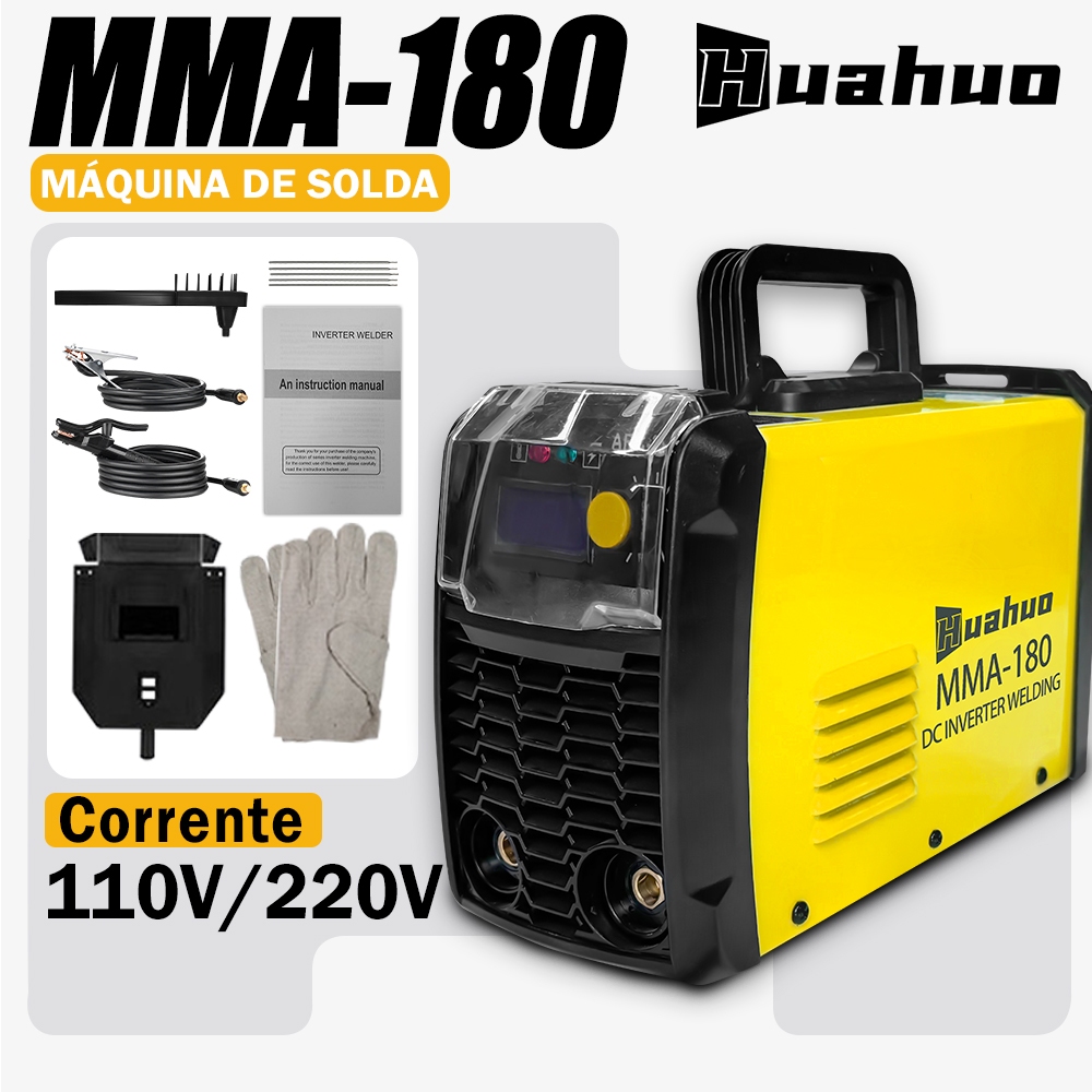 Máquina De Solda Inversora  MMA-180 IGBT Tecnologia Display Digital Ferramenta De Soldagem Portátil Automática 110V/220V em Oferta na Shopee