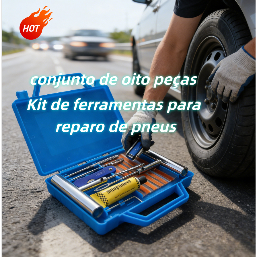 Kit Reparo Pneu Profissional e Intermediário Maleta Completa Para Reparo de Pneu de Moto e Carros e Bicicleta