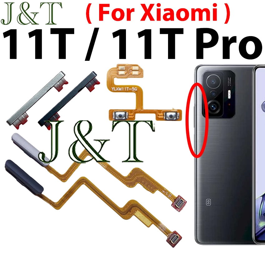 Botão Liga/Desliga Impressão Digital Flexível Para Xiaomi Mi 11T 11T Pro 5G Telefone De Volume Sensor De Scanner Home To