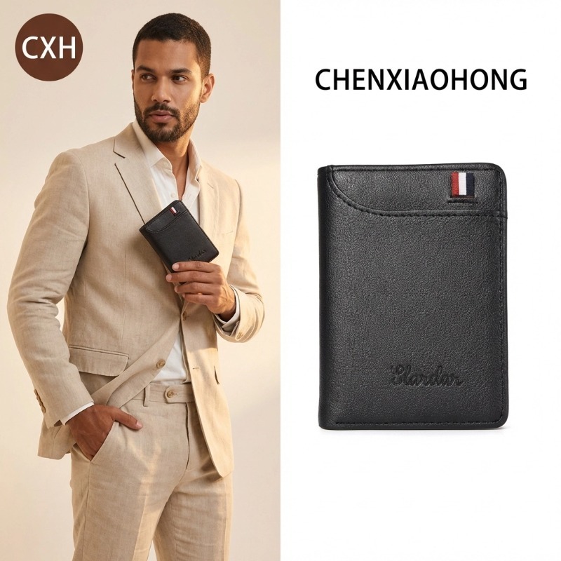 Carteira Ultra-Fina Masculina, Carteira para Carteira de Motorista, Mini Carteira para Jovens e Estudantes, Pequena Capa