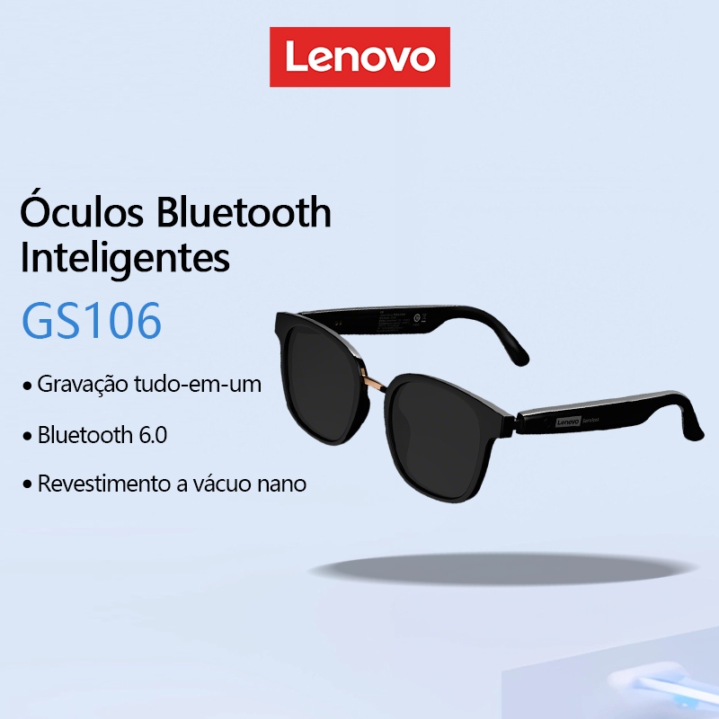 Lenovo GS106 Óculos Inteligentes Bluetooth Gravação Tudo-Em-Um Nano Revestimento A Vácuo Anti Luz Azul 6.0