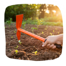 Enxadinha Sacho 38cm Aço Carbono Cabo Emborrachado Antiderrapante Jardinagem Coração Enxada Jardim