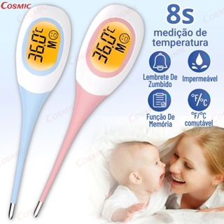 Novo Termômetro Digital com Medição Rápida de 8 Segundos para Adultos e Crianças Cabeça Macia Oral Axila °F/°C-CO em Oferta na Shopee