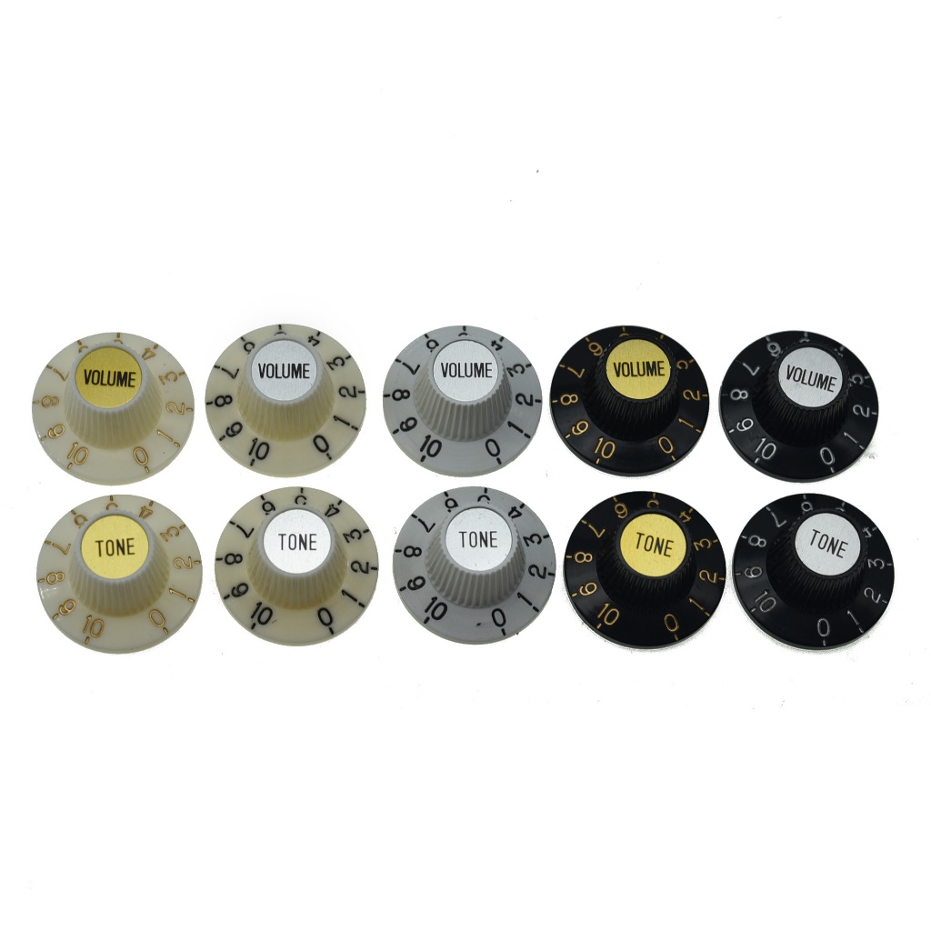 KAISH 4x Botões Pretos Com Ouro/Prata Para Guitarra Bruxa , Adequados Les Paul Epiphone SG