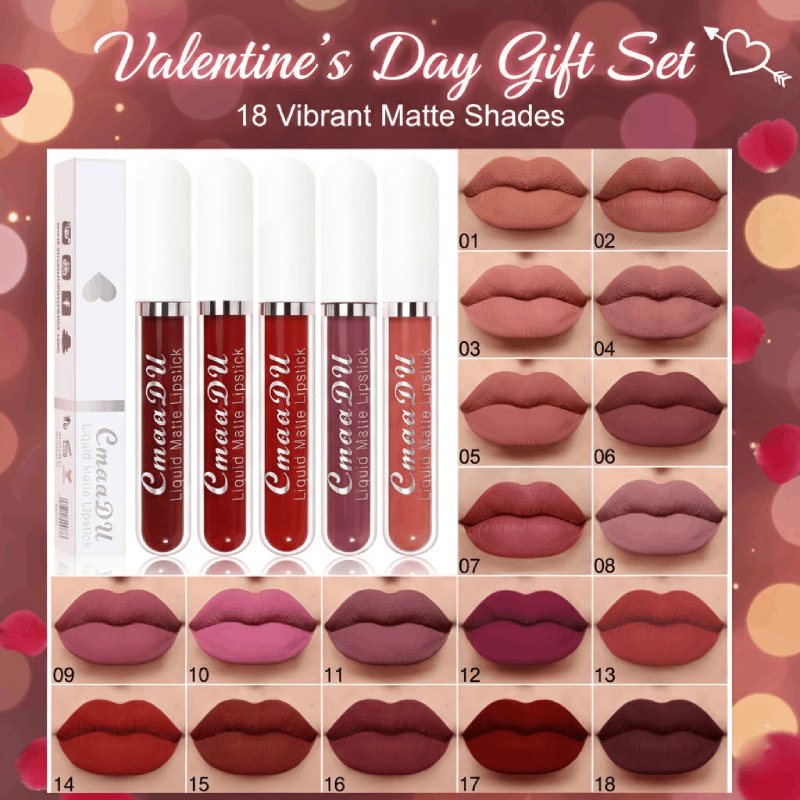 CMaaDu Batom Fosco De 18 Cores À Prova D