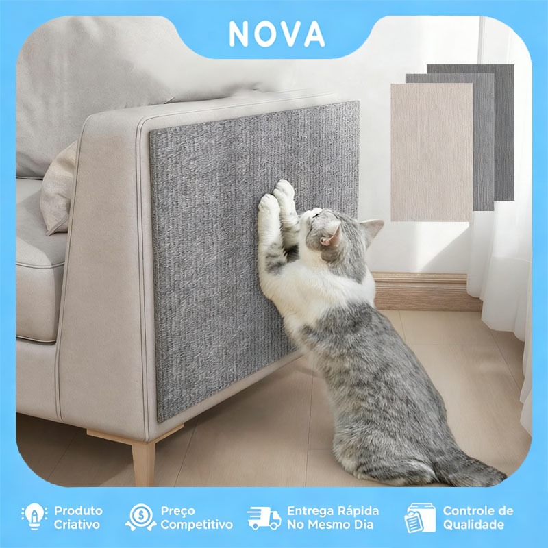 Kit 1-4 Arranhador Adesivo Premium para Sofá Parede e Cama Box Carpete Gato Protetor Pet