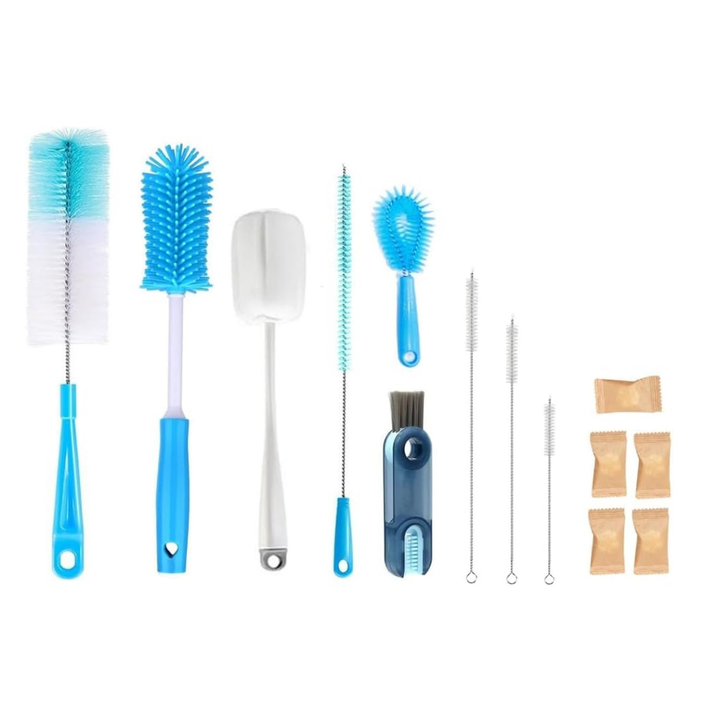 Conjunto De 9 Escovas De Limpeza Multiuso Com Cabo Longo, Escova De Canudo, Escova De Limpeza De Copos em Oferta na Shopee