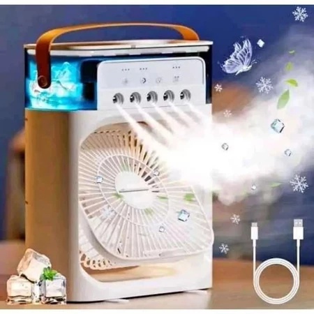 Imagem GRANDE Ar Condicionado Climatizador Umidificador Ventilador Portátil Led Quarto Sala Escritório Mesa